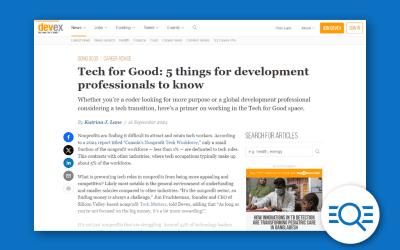 Tech for Good: 5 Things for Development Professionals to Know – Devex, Sept. 16, 2024