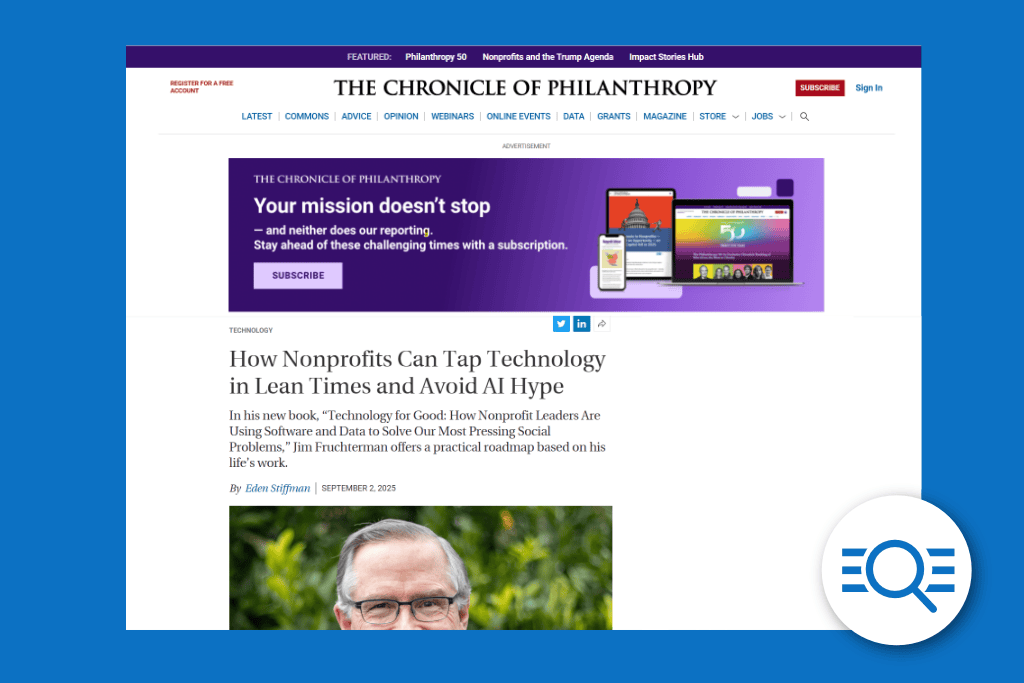 The Chonicle of Philanthropy Website